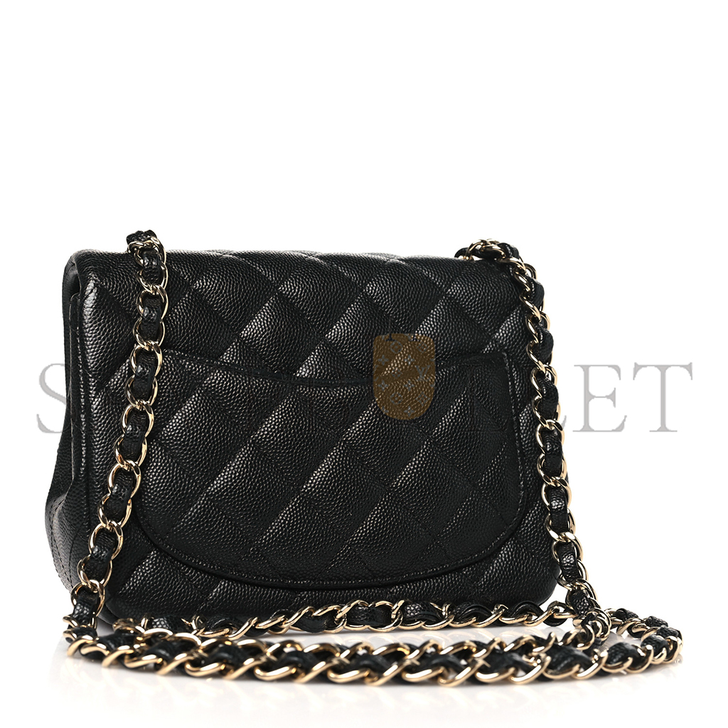 CHANEL CLASSIC FLAP MINI SQUARE FAT BLACK (17*13.5*8cm)